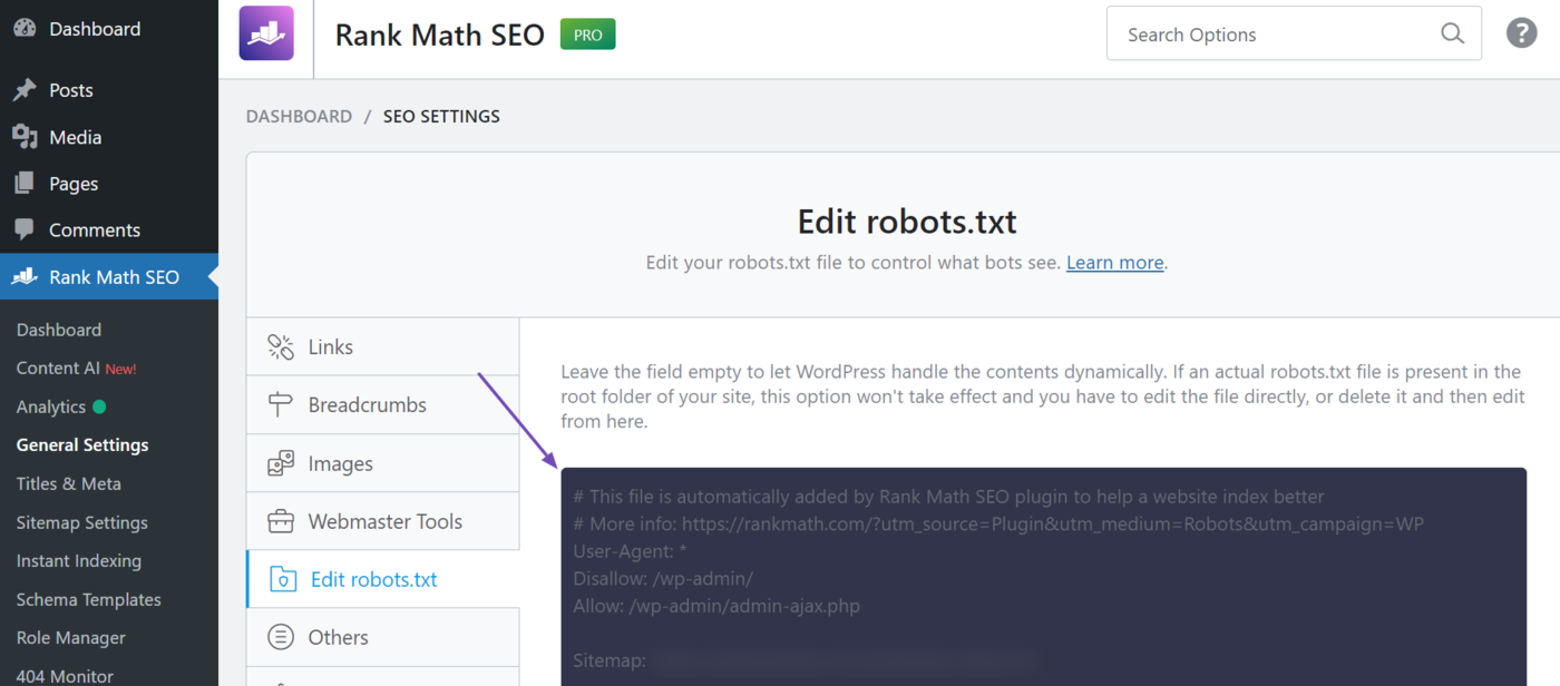 How to Use Rank Math Robot Tester Effectively 2 Sample of the robots txt editor 1