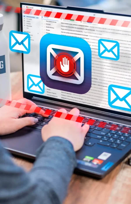 Illustration of email marketing growth in 2025, featuring laptop with newsletter popups, subscriber growth icons, and digital marketing elements.