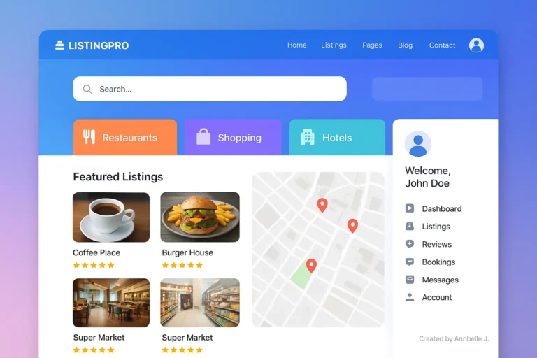 Modern directory website homepage built with ListingPro WordPress theme