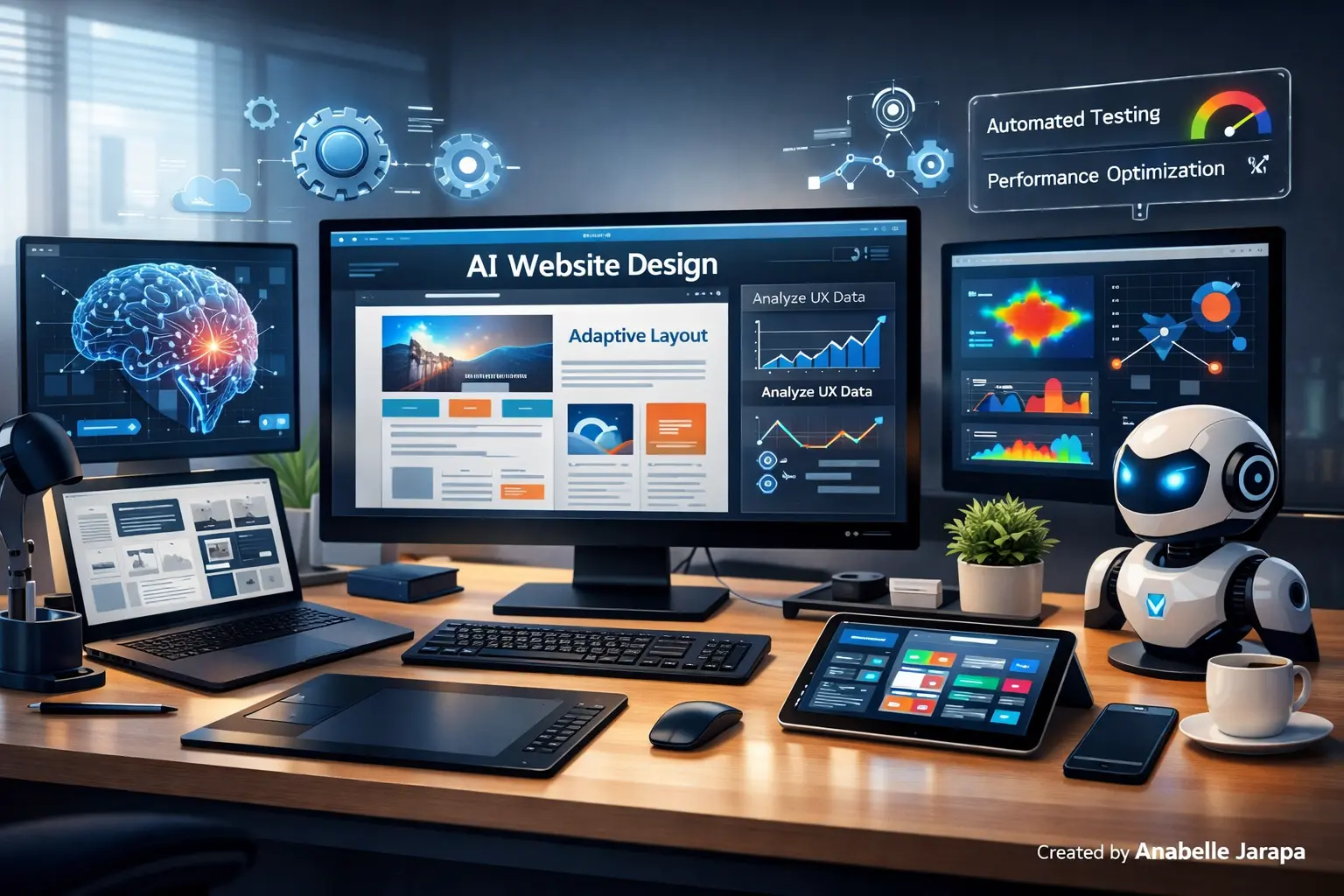AI transforming web design in 2026 with intelligent layouts, UX optimization, and automation
